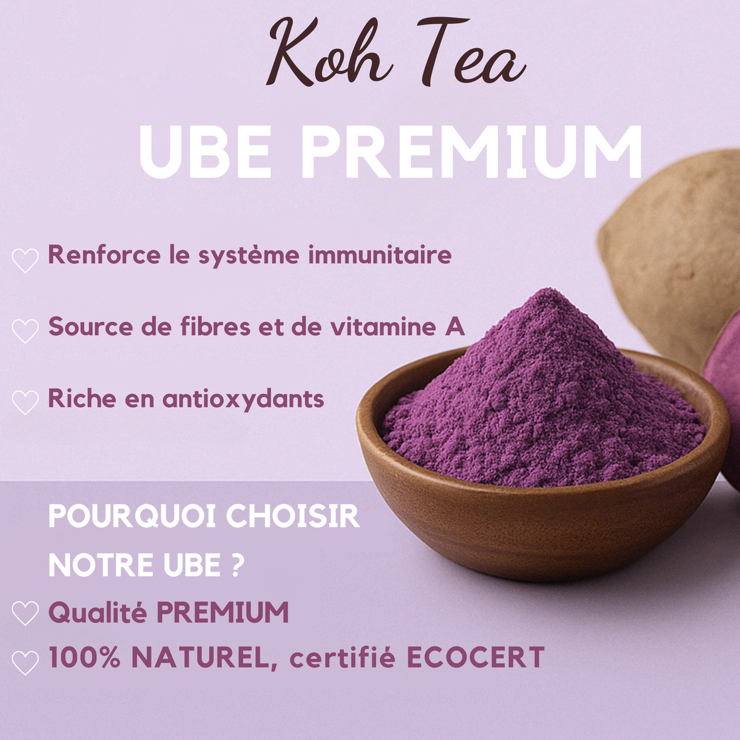 Poudre d'Ube Premium 100g - Koh Tea